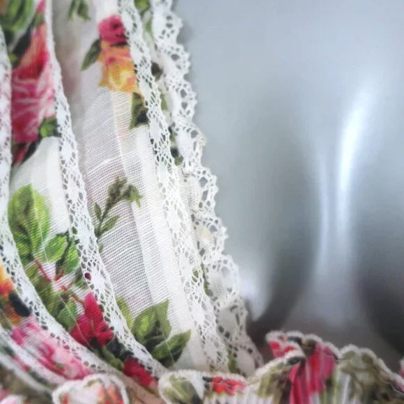 Zimmermann Billows Smocked Mini Dress White Floral Print Linen-Silk Size 1 - Picture 2 of 8